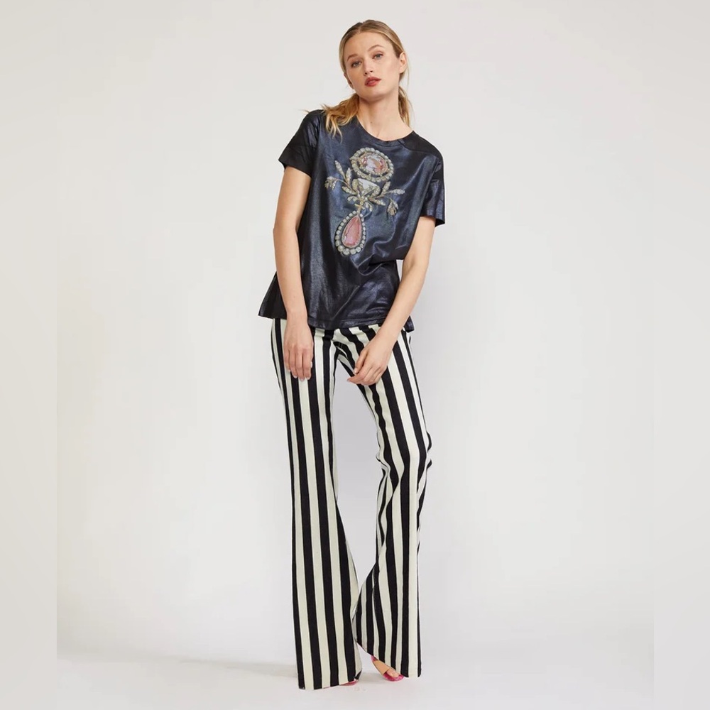 Midheaven X Cynthia Rowley Stella Striped Rockstar Pants, size 26